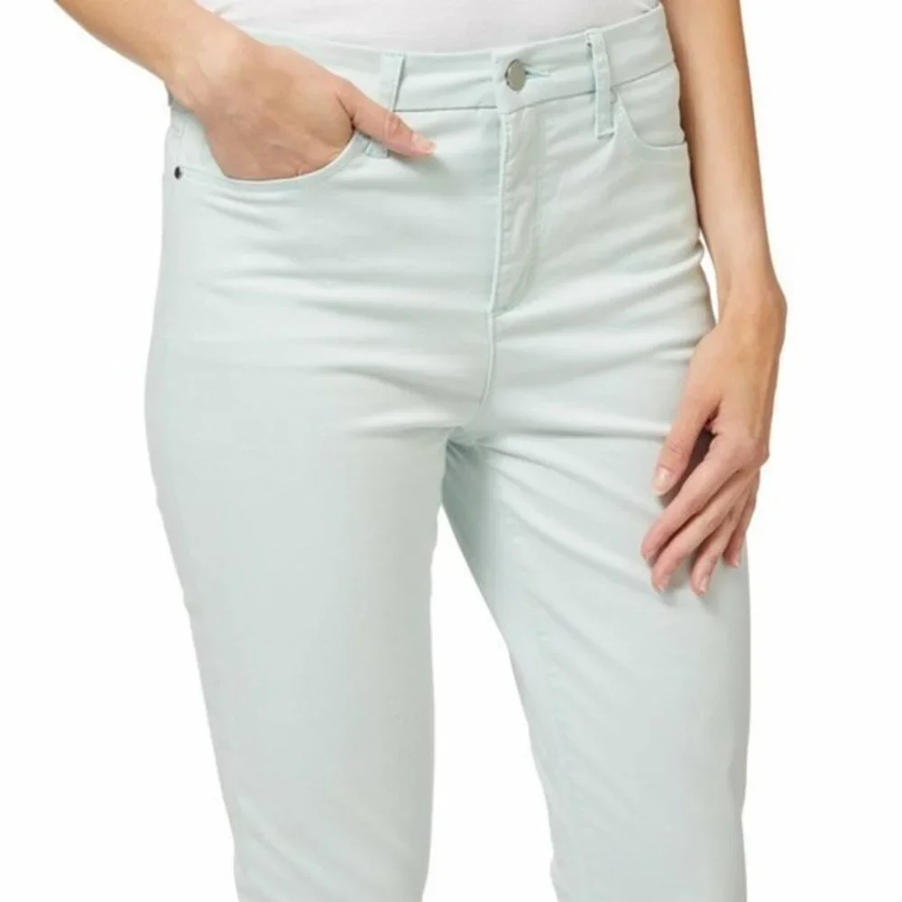 New Ellen‎ Tracy 16 Celadon Blue The Newport High Rise Stretch Soft Skinny Pants